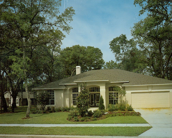 Front elevation of Mediterranean home (ThePlanCollection: House Plan #190-1005)