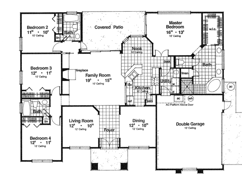 Floor Plan First Story of Contemporary Plan #190-1011