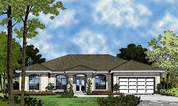 Home Plan Front Elevation of this 3-Bedroom,1783 Sq Ft Plan -190-1013