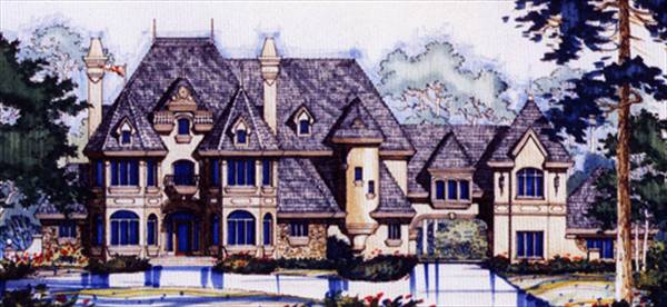 Front View of this 5-Bedroom, 6462 Sq Ft Plan - 190-1014
