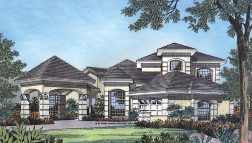 Home Plan Front Elevation of this 4-Bedroom,2887 Sq Ft Plan -190-1018
