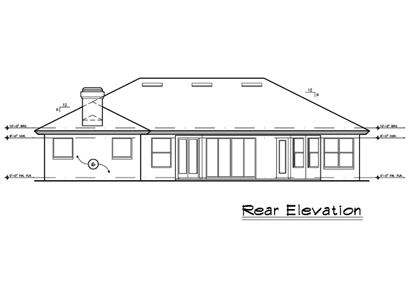 Home Plan Rear Elevation of this 4-Bedroom,2409 Sq Ft Plan -190-1020