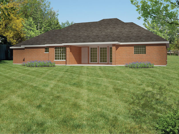 Rear View of this 3-Bedroom, 1616 Sq Ft Plan - 191-1001