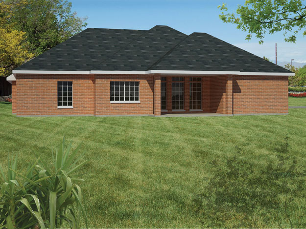 Rear View of this 3-Bedroom, 1865 Sq Ft Plan - 191-1008
