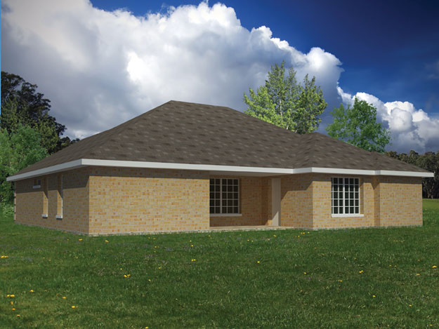 Home Plan Rear Elevation of this 3-Bedroom,1381 Sq Ft Plan -191-1009