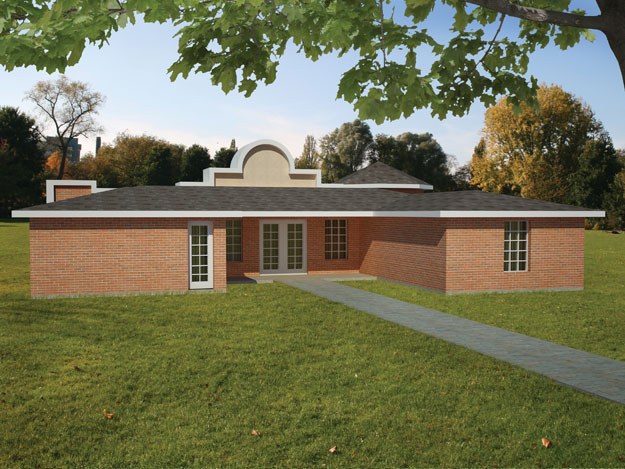 Home Plan Rear Elevation of this 3-Bedroom,1510 Sq Ft Plan -191-1015