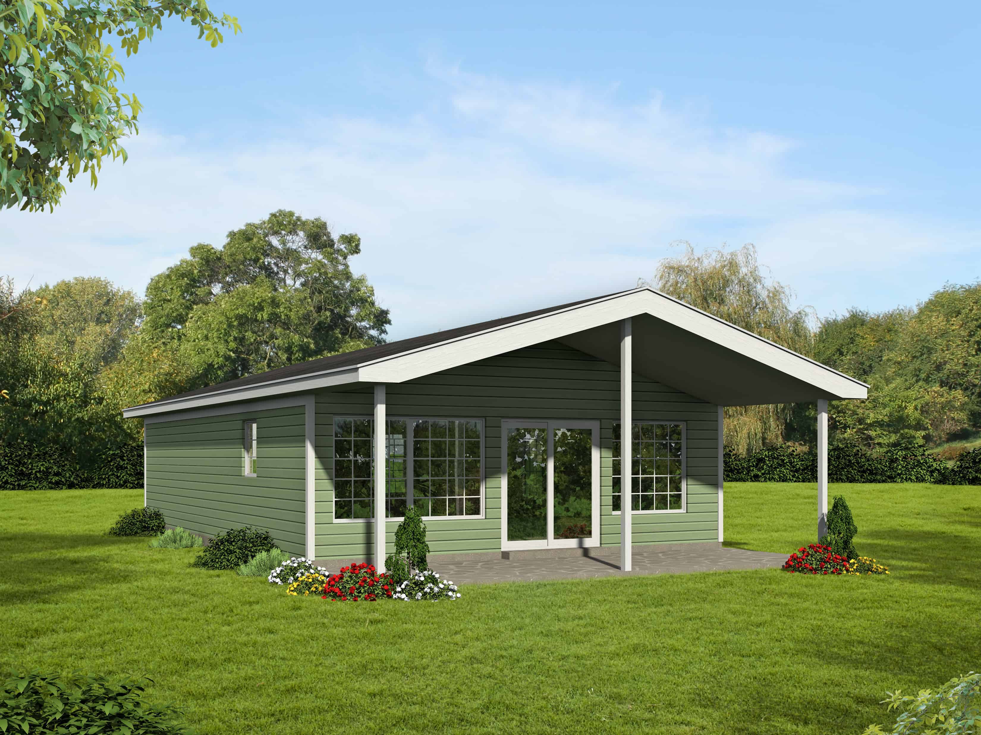 Front elevation of Country home (ThePlanCollection: House Plan #191-1017)
