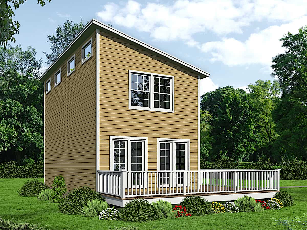 Rear View of this 2-Bedroom, 1024 Sq Ft Plan - 191-1029