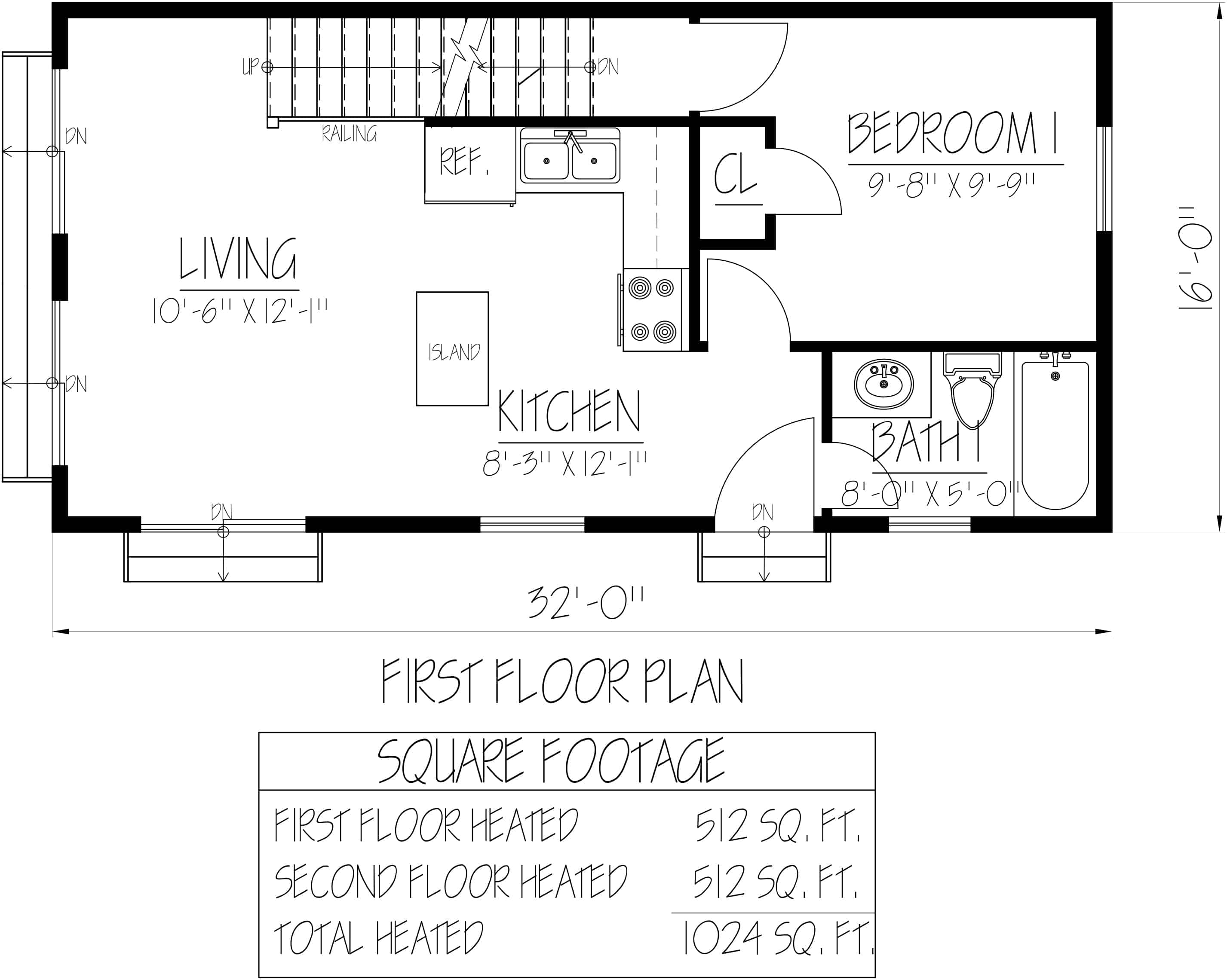 Floor Plan Main Level of Contemporary Plan #191-1029
