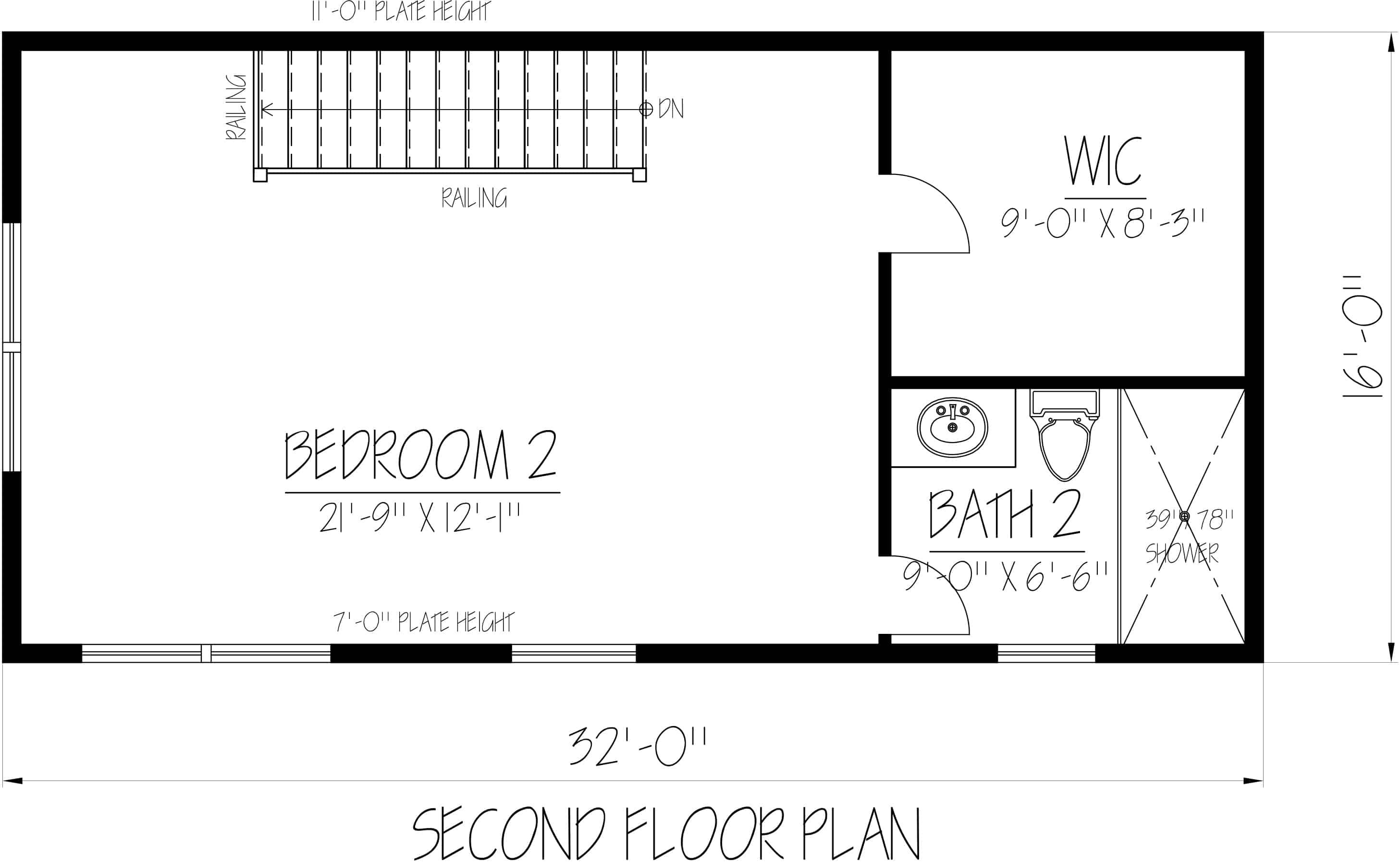 Floor Plan Upper Level of Contemporary Plan #191-1029