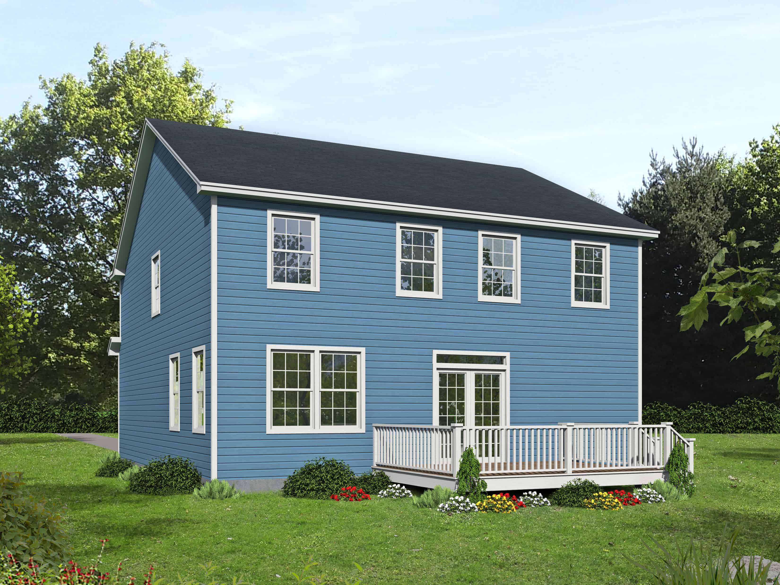 Rear View of this 4-Bedroom, 2271 Sq Ft Plan - 191-1030