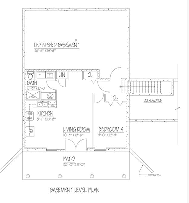 Floor Plan Basement of Contemporary Plan #191-1032