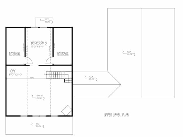 Floor Plan Upper Level of Contemporary Plan #191-1032