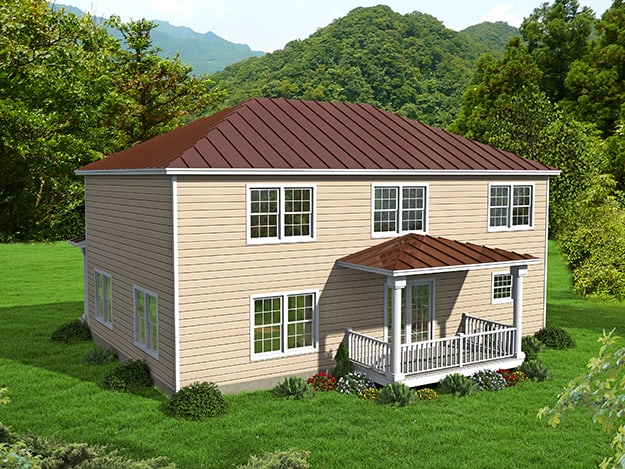 Rear View of this 4-Bedroom, 2641 Sq Ft Plan - 191-1033