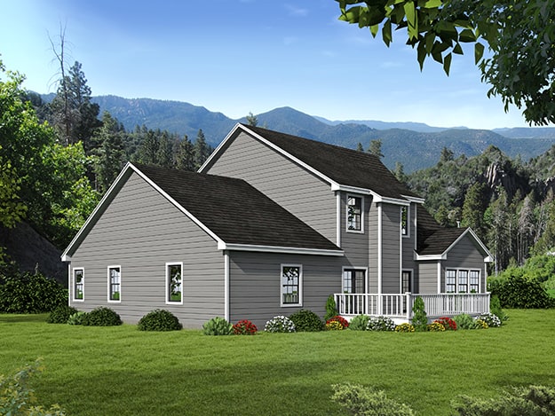 Rear View of this 3-Bedroom, 3567 Sq Ft Plan - 191-1035