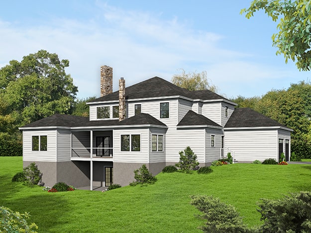 Rear View of this 5-Bedroom, 3351 Sq Ft Plan - 191-1037