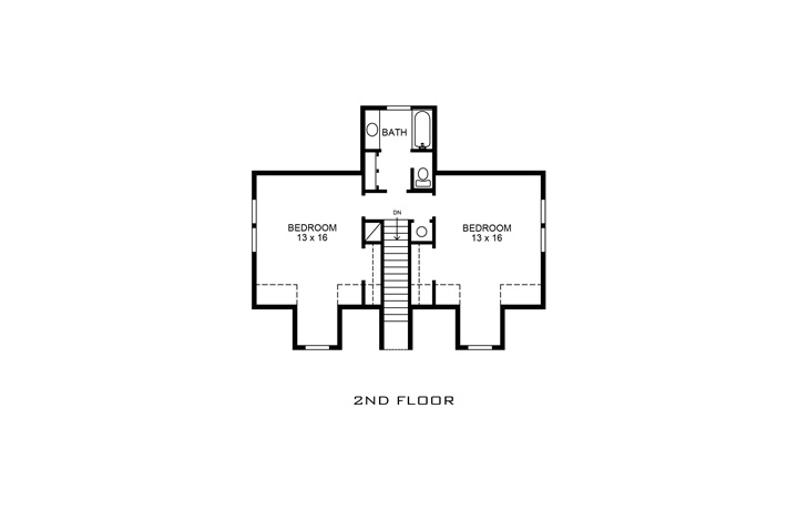 Floor Plan Second Story of Country Plan #192-1000