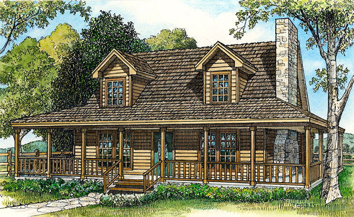 Front elevation of Country home (ThePlanCollection: House Plan #192-1000)