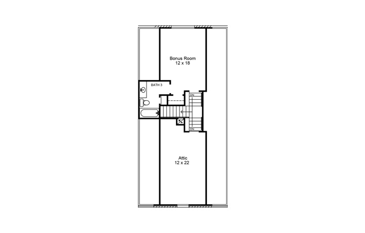 Floor Plan Bonus Room of Country Plan #192-1002