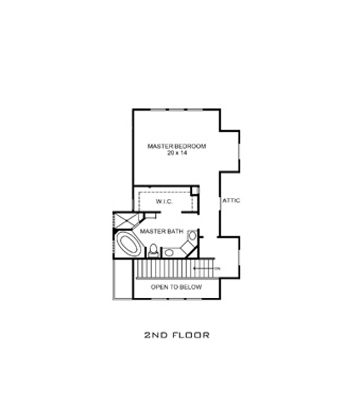 Floor Plan Second Story of Cottage Plan #192-1004