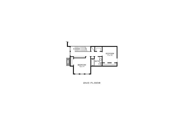 Floor Plan Second Story of Bungalow Plan #192-1008