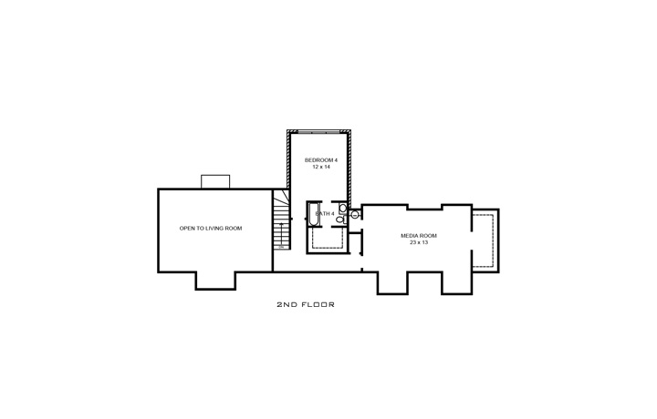 Floor Plan Second Story of Traditional Plan #192-1016