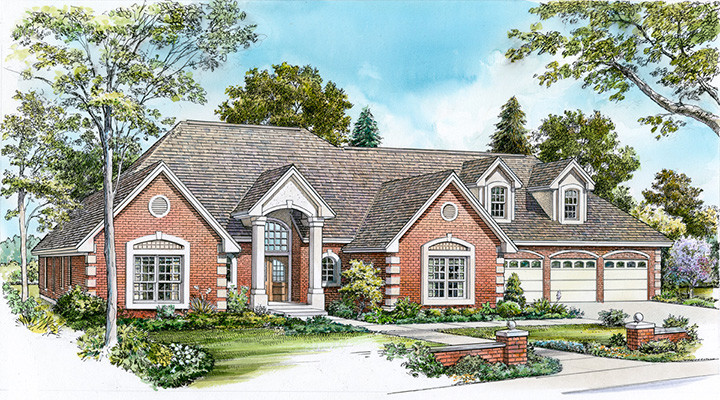 Front elevation of Cottage home (ThePlanCollection: House Plan #192-1016)
