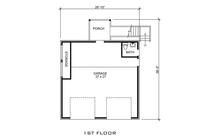 Floor Plan Garage of Garage Plan #192-1020