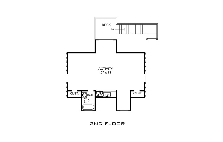 Floor Plan Second Story of Garage Plan #192-1020