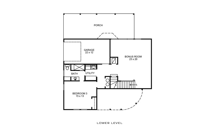 Floor Plan Basement of Country Plan #192-1024