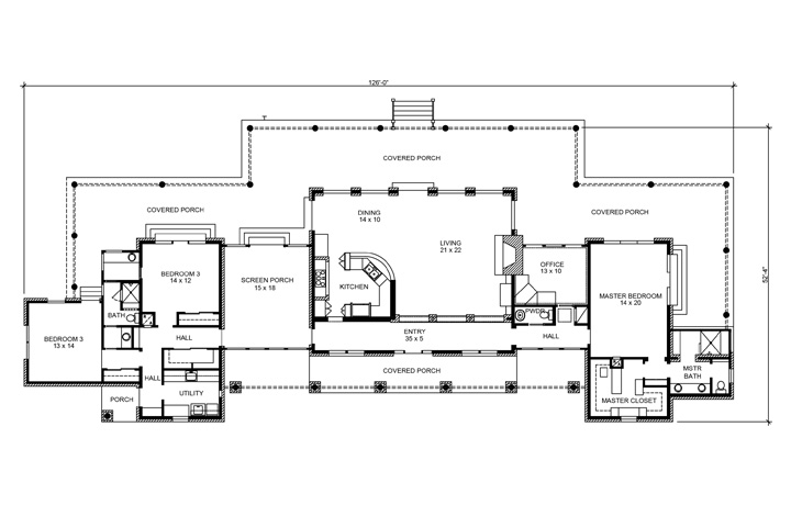 Floor Plan First Story of Contemporary Plan #192-1027