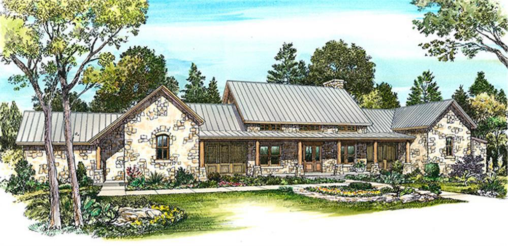 Home Plan Front Elevation of this 3-Bedroom,2693 Sq Ft Plan -192-1027