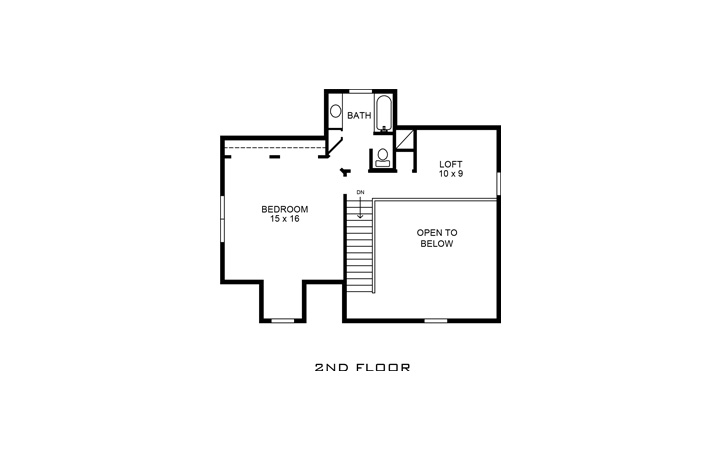 Floor Plan Second Story of Country Plan #192-1029