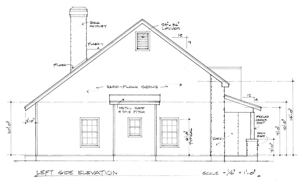 Home Plan Left Elevation of this 3-Bedroom,2125 Sq Ft Plan -192-1030
