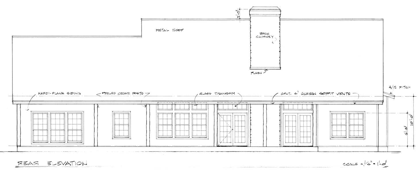 Home Plan Rear Elevation of this 3-Bedroom,2125 Sq Ft Plan -192-1030