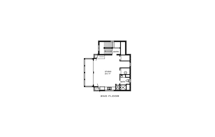 Floor Plan Second Story of Bungalow Plan #192-1033