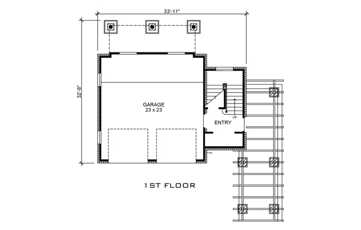 Floor Plan First Story of Country Plan #192-1034