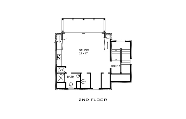 Floor Plan Second Story of Country Plan #192-1034
