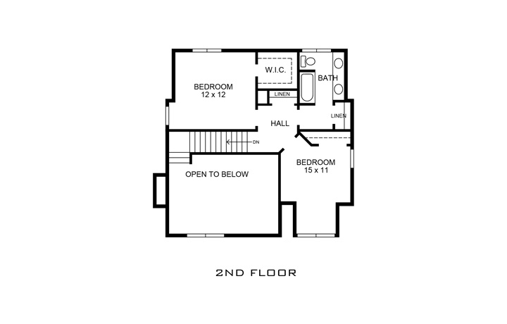 Floor Plan Second Story of Cottage Plan #192-1035