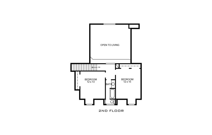 Floor Plan Second Story of Country Plan #192-1036