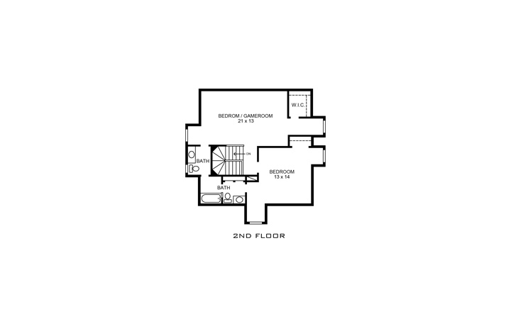 Floor Plan Second Story of European Plan #192-1039