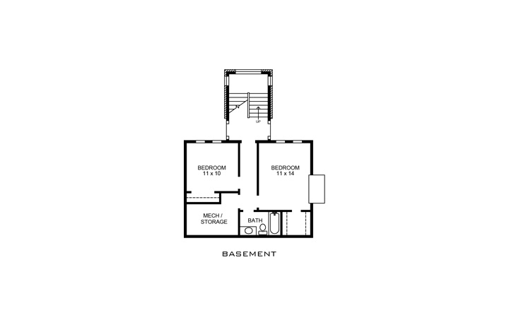 Floor Plan Basement of Country Plan #192-1043