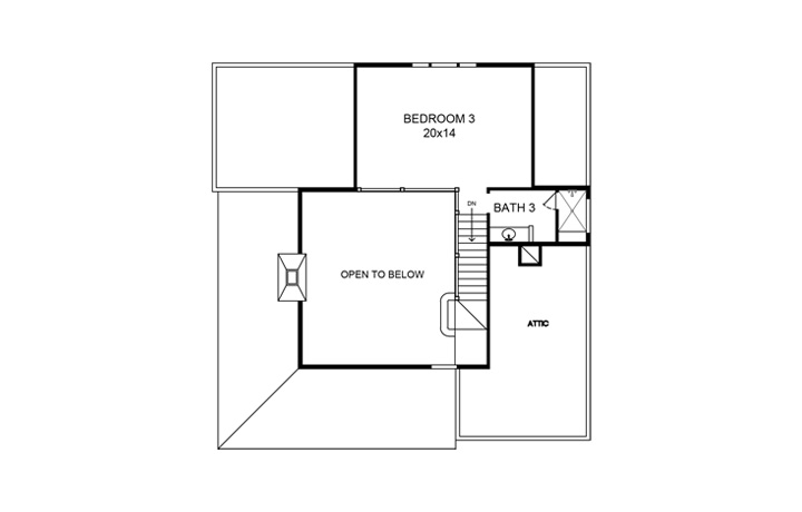 Floor Plan Second Story of Country Plan #192-1048