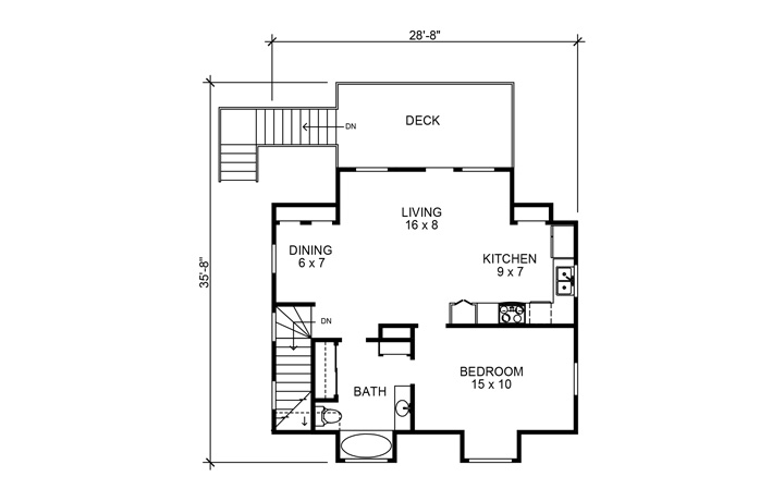 Floor Plan Second Story of Garage Plan #192-1052