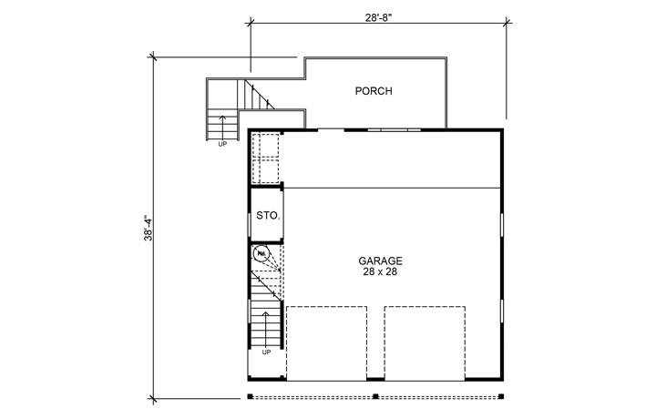 Main Level of Garage Plan #192-1052