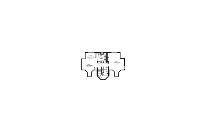 Floor Plan Second Story of European Plan #192-1054