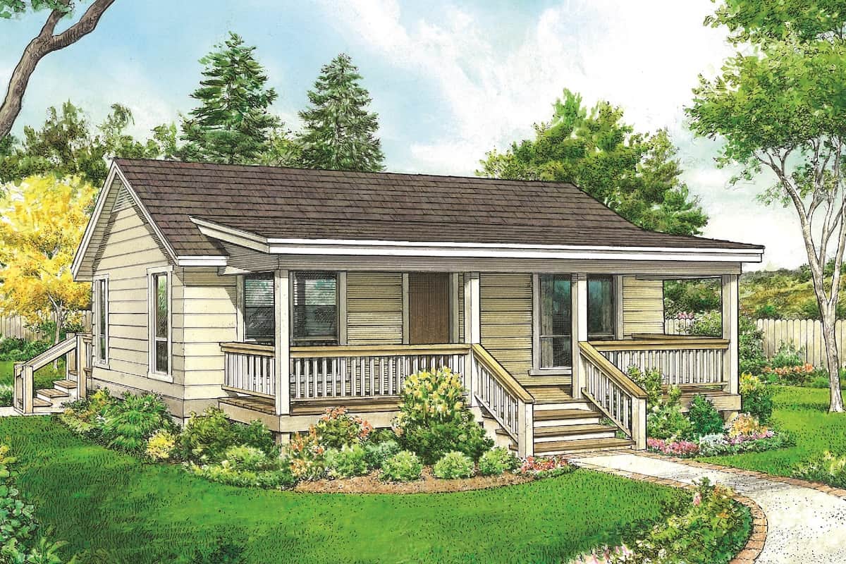 Cottage home (ThePlanCollection: Plan #192-1061)