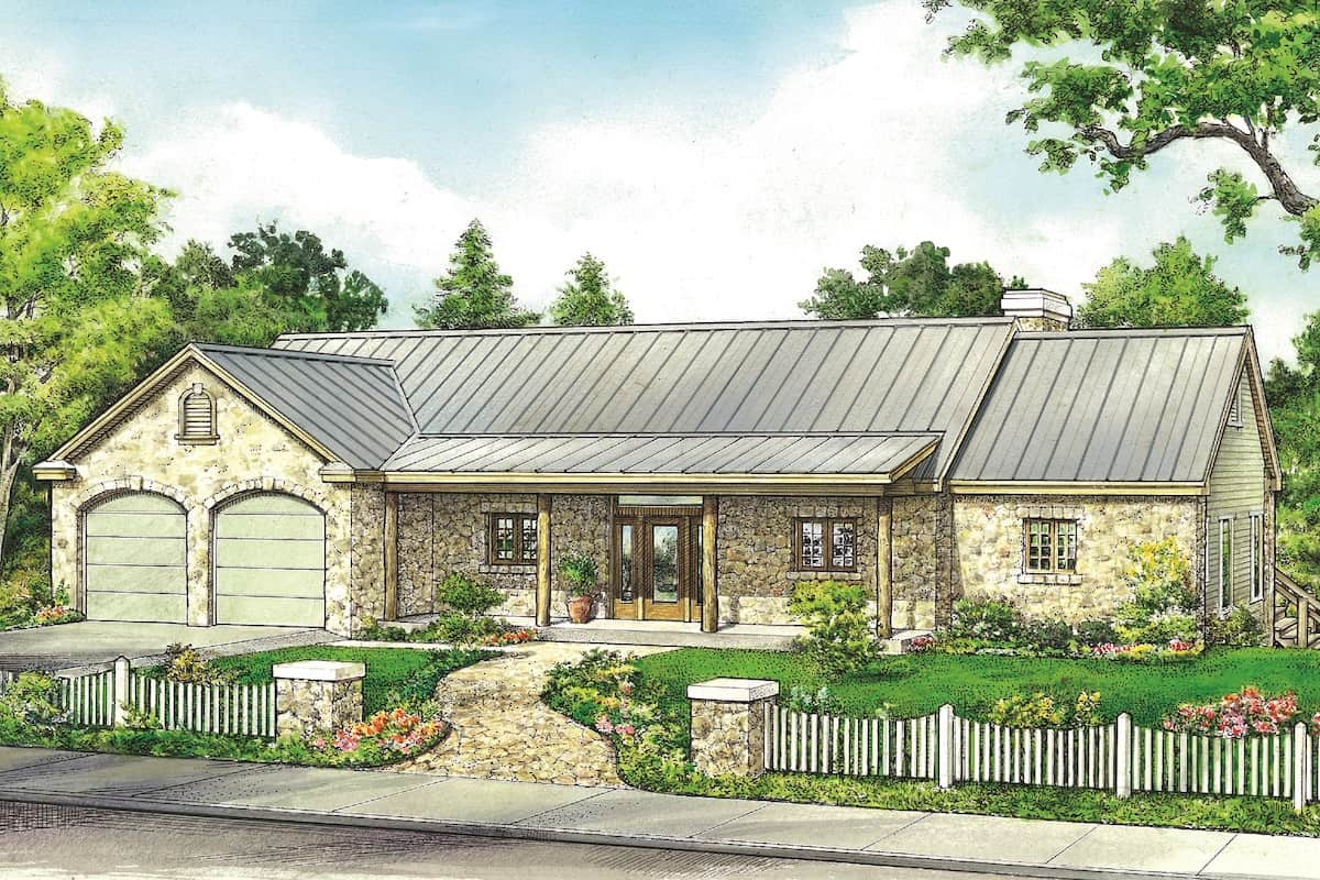 Ranch home (ThePlanCollection: Plan #192-1062)