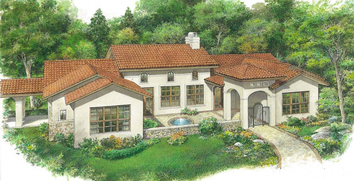 Mediterranean house (ThePlanCollection: Plan #192-1064)
