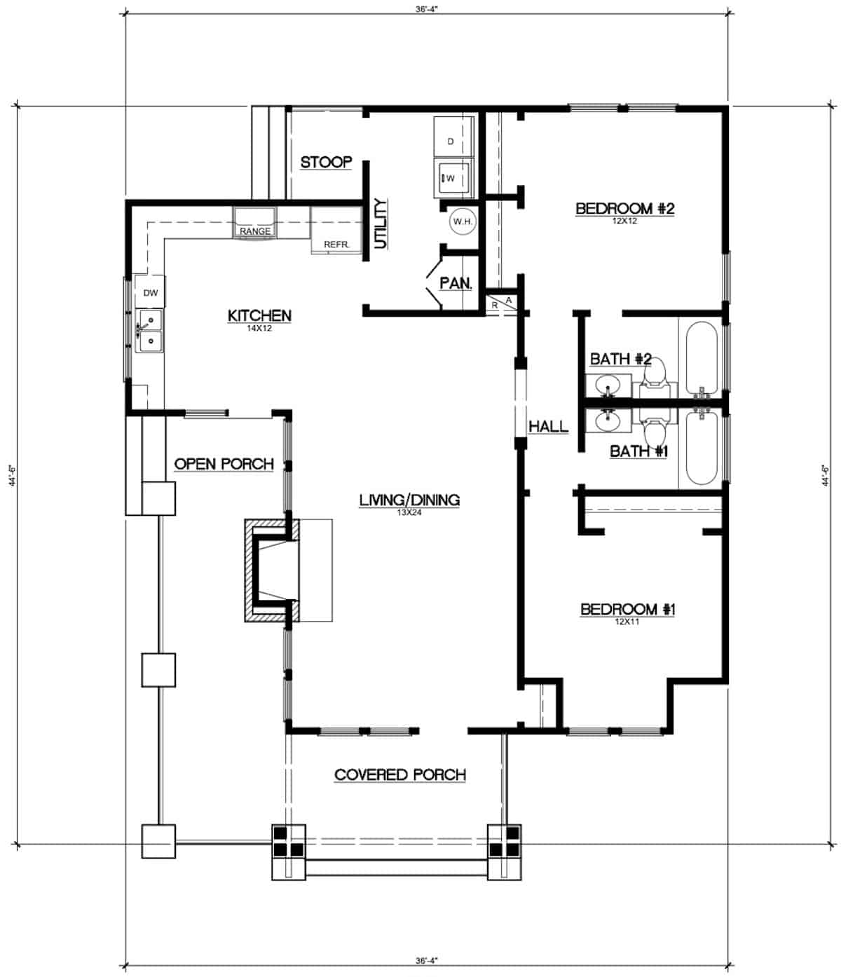 Main Level of Ranch Plan #192-1065